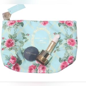 Estee Lauder Blue Floral Cosmetic Set With Extras
